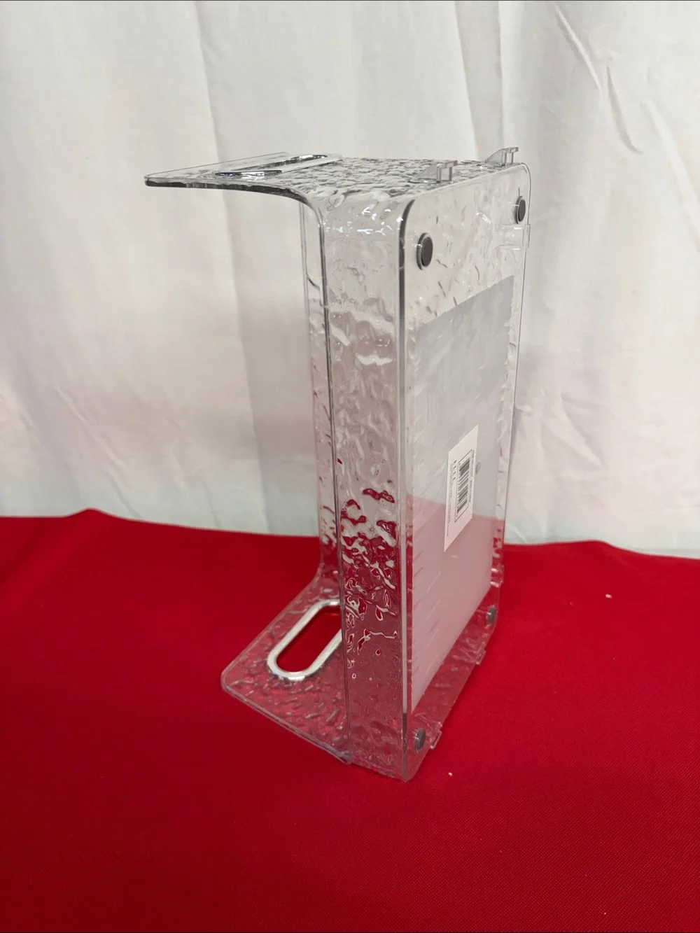 ELLE Clear Textured Glacial Cosmetic Organizer with Side Handles
